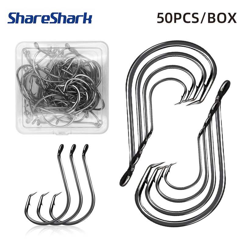 Fishing Hook Circle - ShareShark 50 pièces/boîte 7384 crochets de